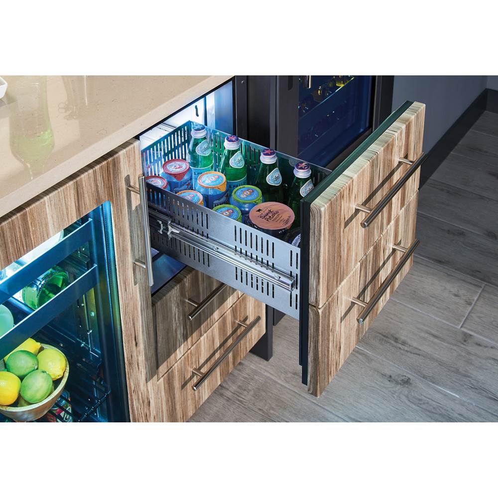 15'' Signature Series Indoor Refrigerator Drawers, Stainless Steel, with Lock