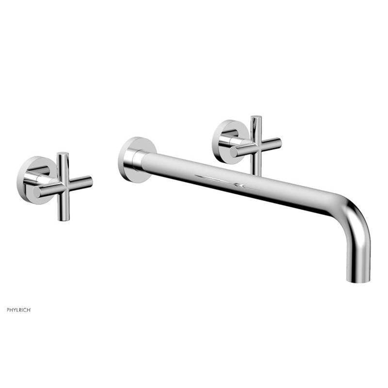 Phylrich - TRANSITION - Wall Lavatory Set 14'' Spout - Cross Handles 120-11-14 - Polished Chrome