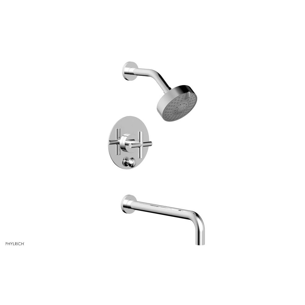 Phylrich - Pb T/S Set 12'' Spt,Crs Hdl - Polished Chrome
