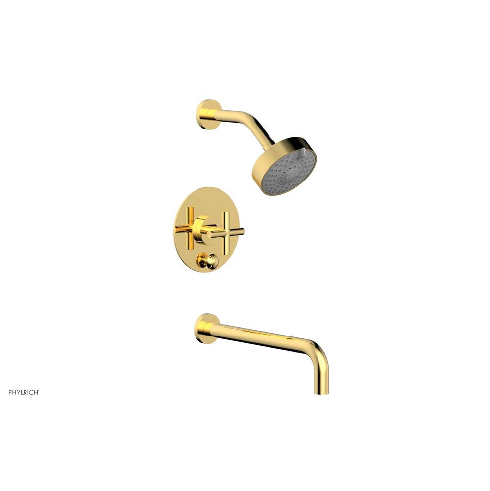 Phylrich - Pb T/S Set 12'' Spt,Crs Hdl - Polished Gold