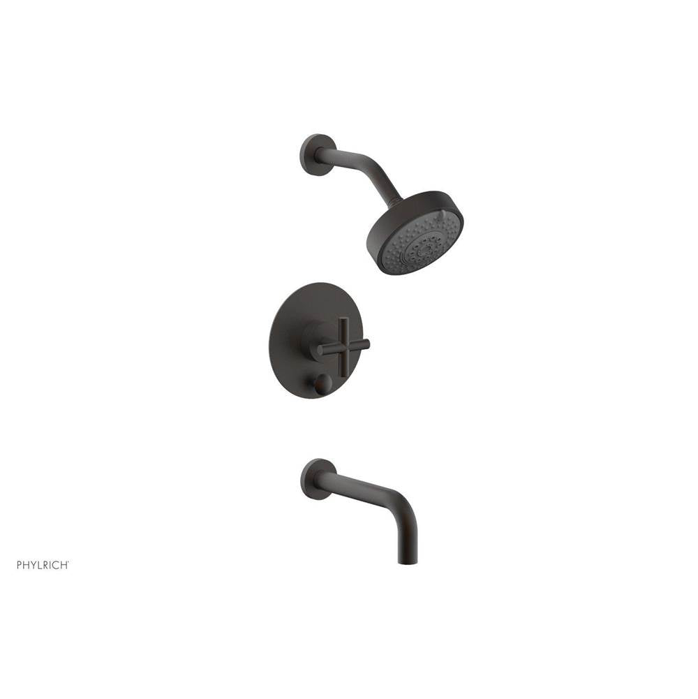 Phylrich - Pb Tub & Shower Set Cross Handle - Weathered Copper