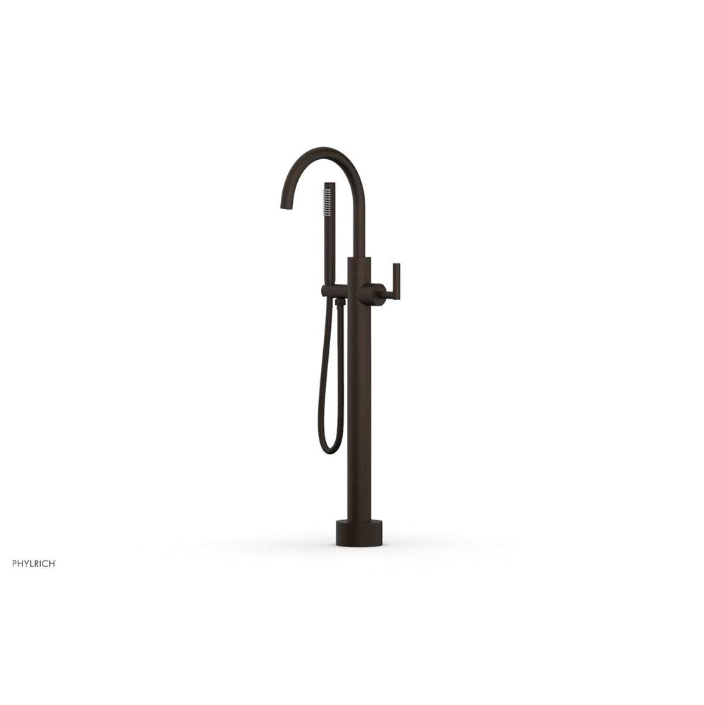 Phylrich - Floor Mounted Tub Filler Lever Hdl W/Handshwr-Short - Antique Bronze