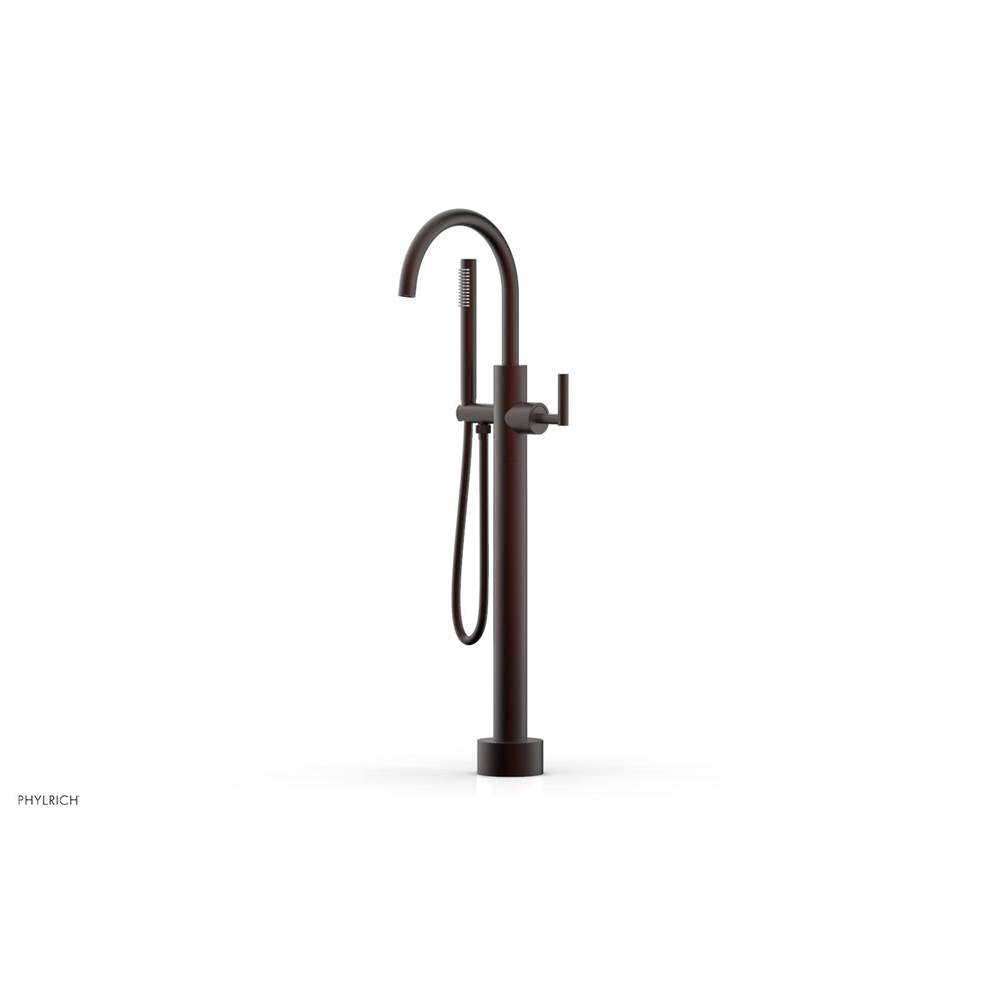 Phylrich - Floor Mounted Tub Filler Lever Hdl W/Handshwr-Short - Weathered Copper