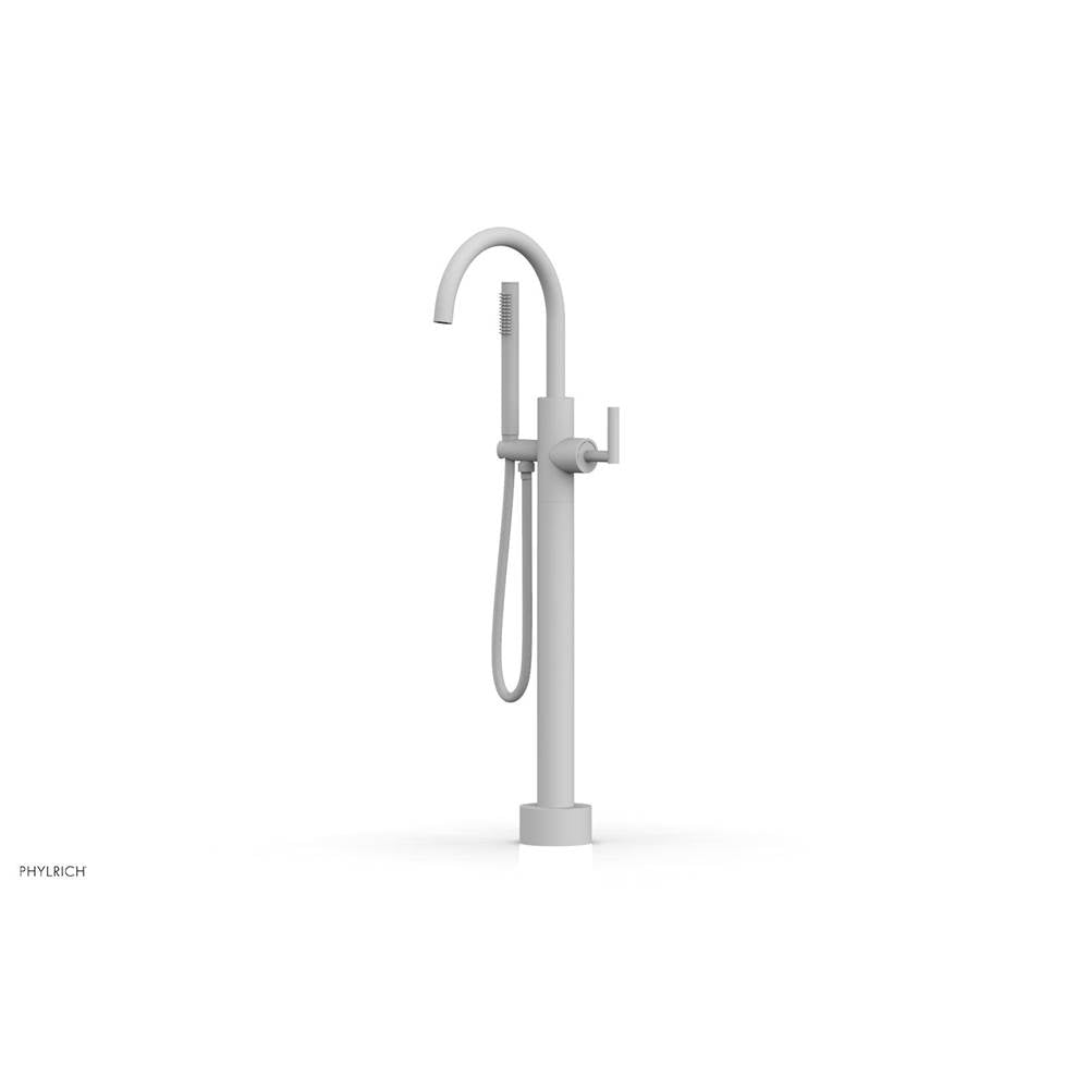 Phylrich - Floor Mounted Tub Filler Lever Hdl W/Handshwr-Short - Satin White