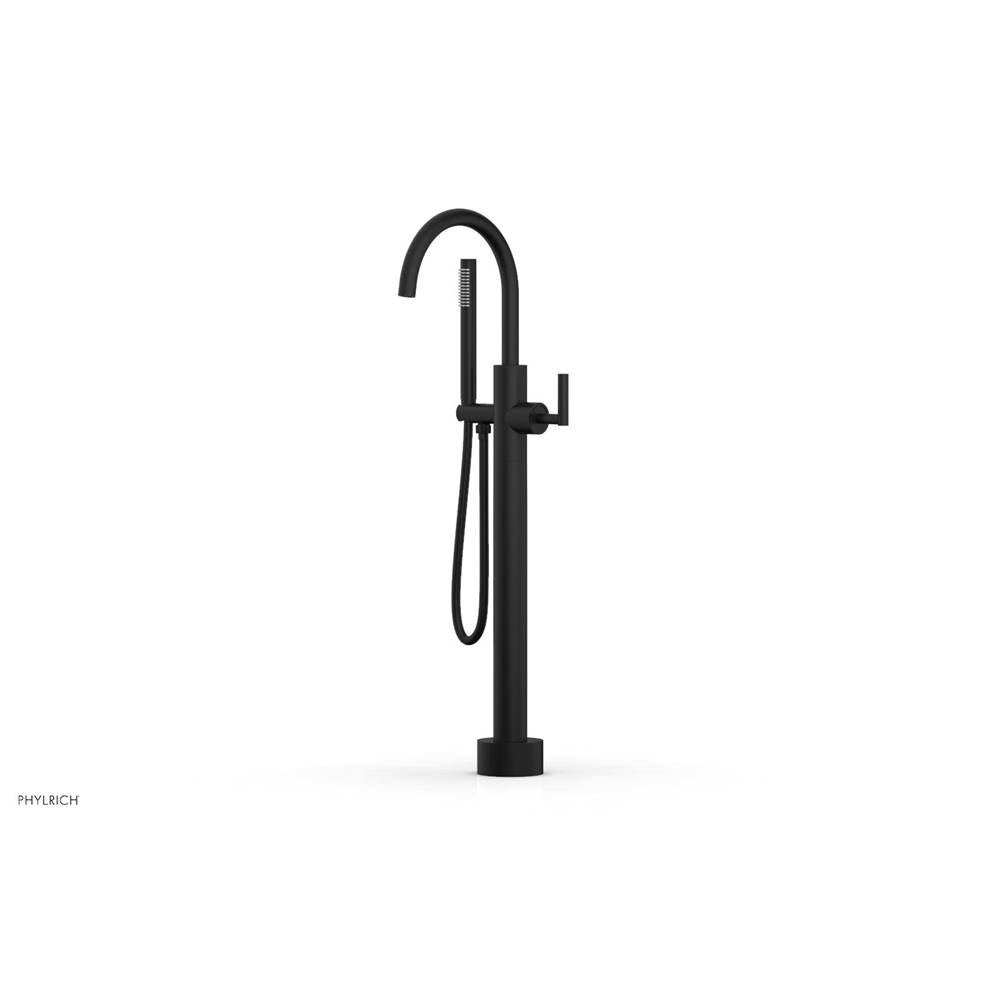 Phylrich - Floor Mounted Tub Filler Lever Hdl W/Handshwr-Short - Matte Black