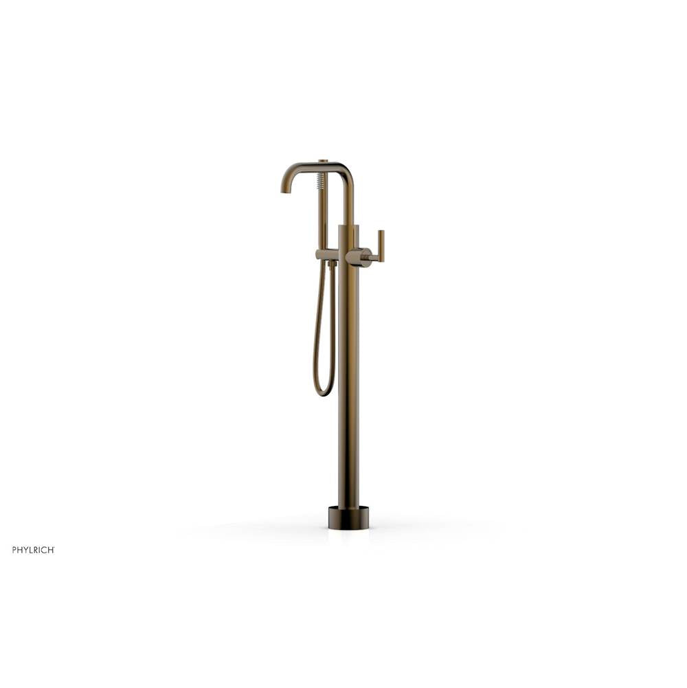 Phylrich - Floor Mounted Tub Filler Lever Hdl W/Handshwr-Tall - Antique Brass
