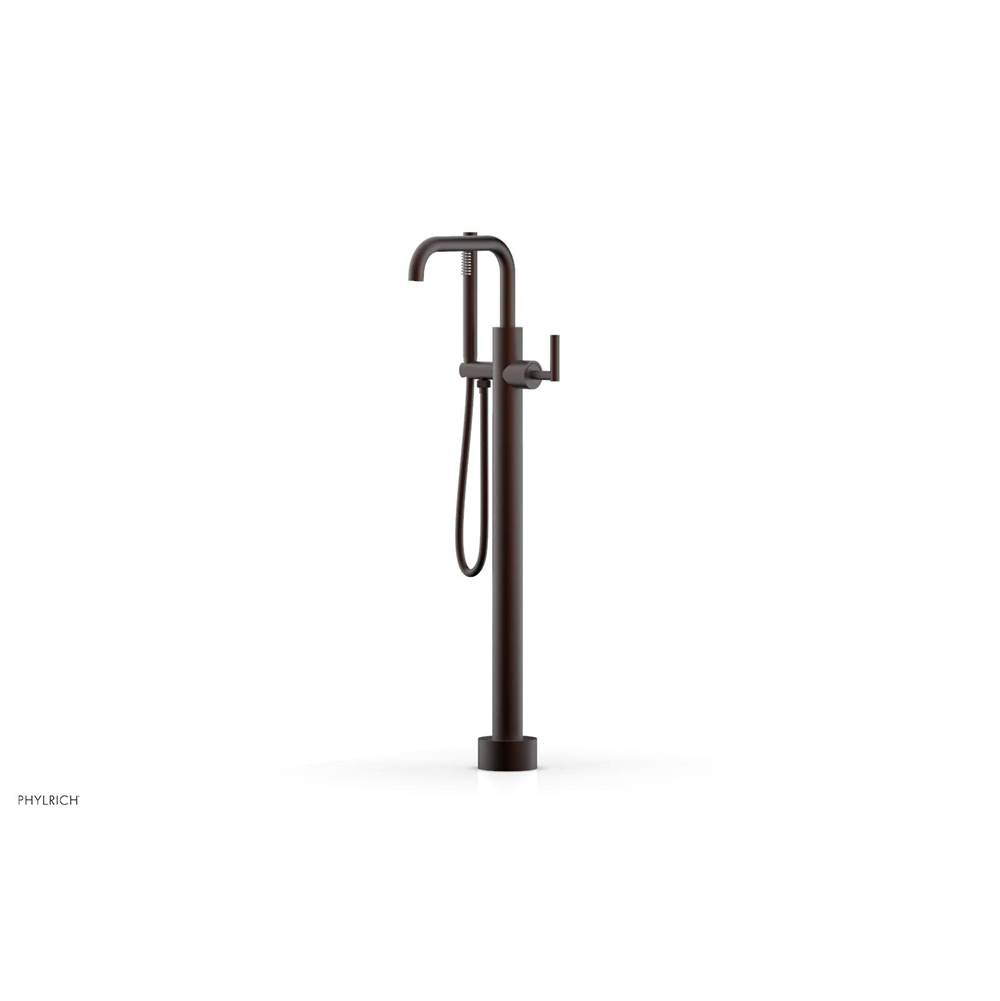 Phylrich - Floor Mounted Tub Filler Lever Hdl W/Handshwr-Tall - Weathered Copper