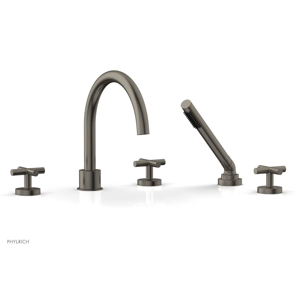 Phylrich - Deck Tub Set W H/Shwr Cross Handle - Pewter
