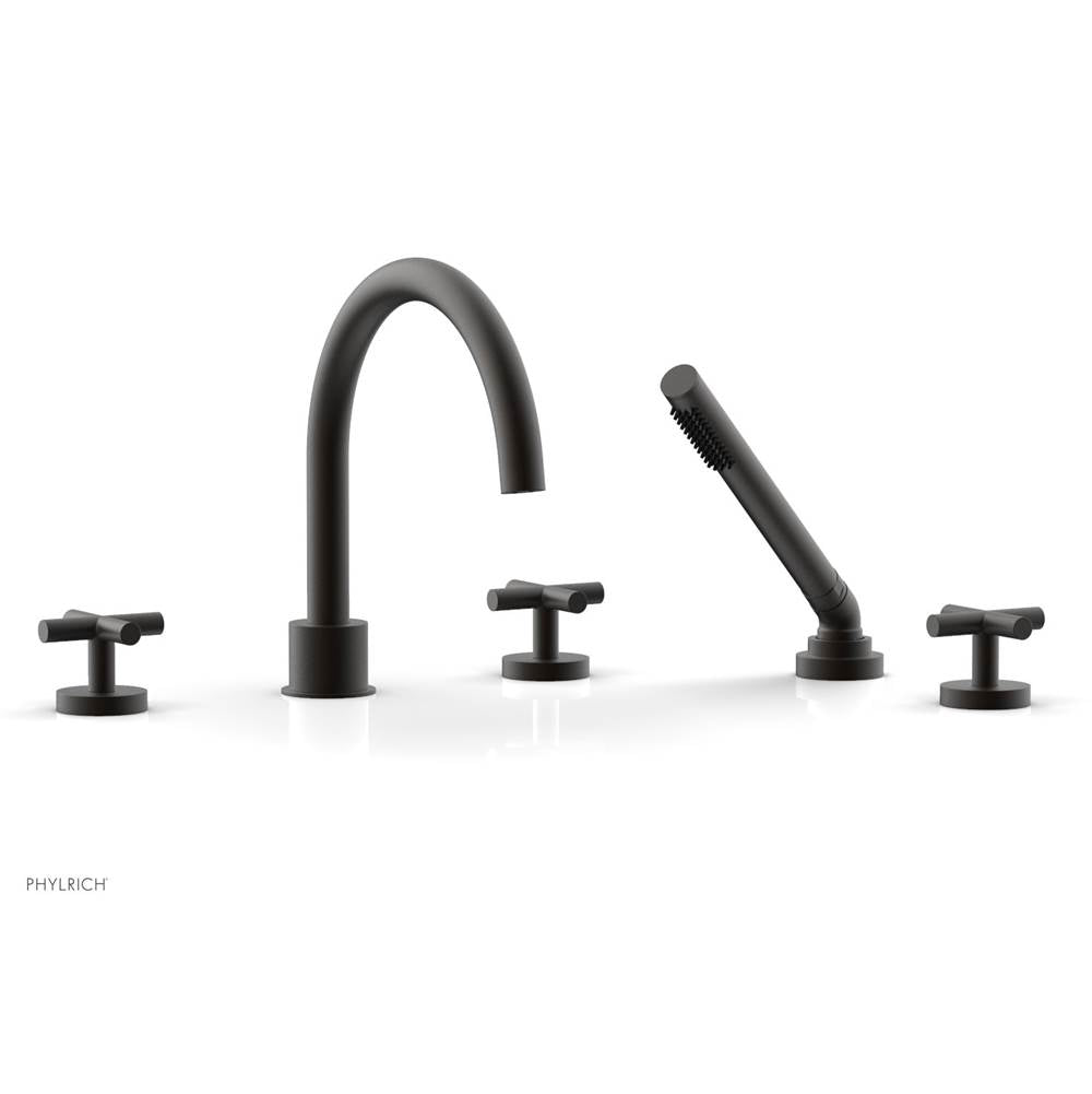 Phylrich - Deck Tub Set W H/Shwr Cross Handle - Oil Rubbed Bronze