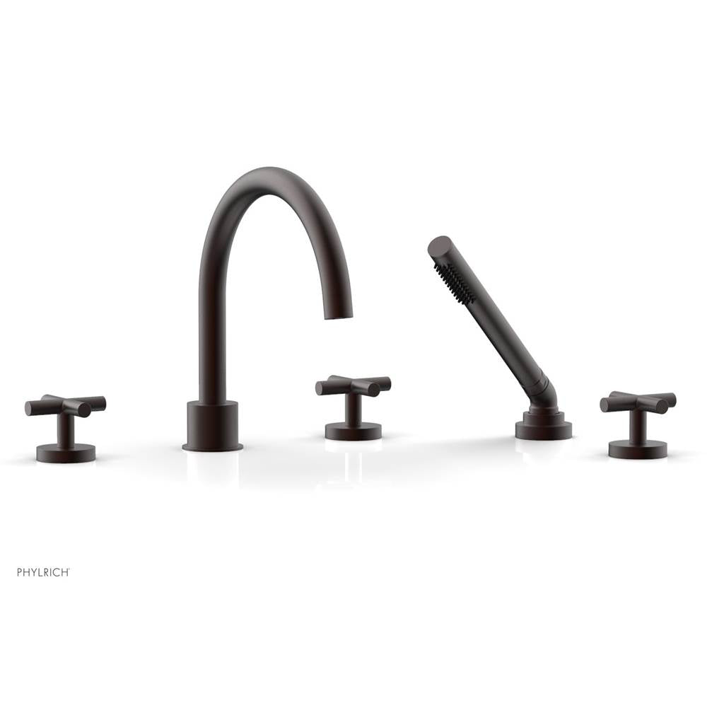 Phylrich - Deck Tub Set W H/Shwr Cross Handle - Weathered Copper