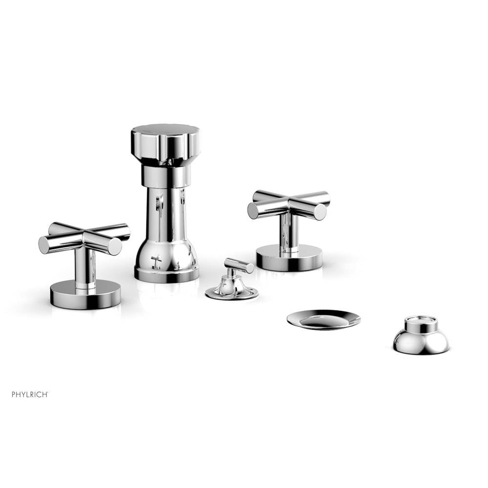 Phylrich - Four Hole Bidet Set Cross Handle - Polished Chrome