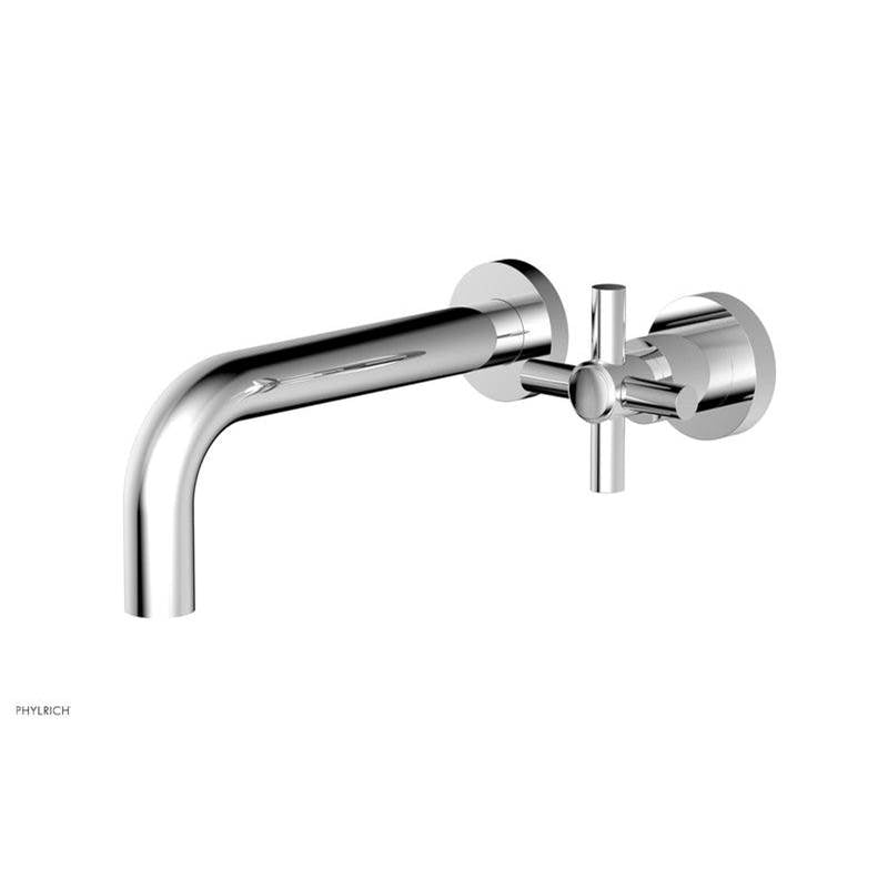 Phylrich - Basic Single Handle Wall Lavatory Set - Cross Handle - Polished Chrome