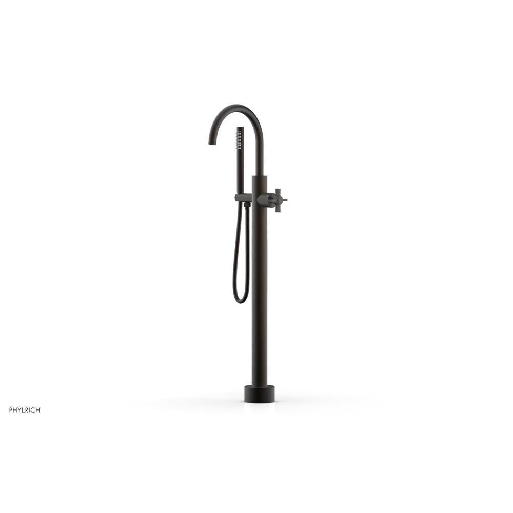 Phylrich - Floor Mounted Tub Filler Cross Blade W/Handshwr-Tall - Oil Rubbed Bronze