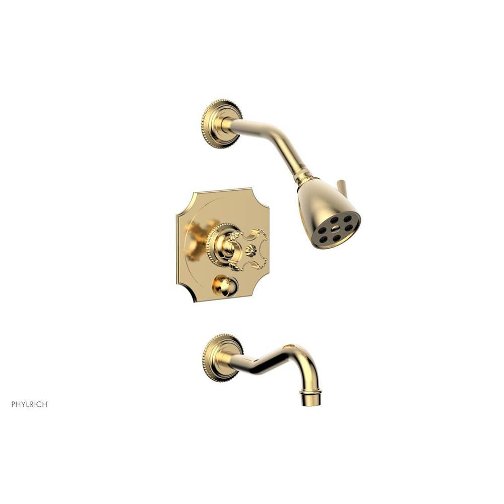 Phylrich - MARVELLE Pressure Balance Tub and Shower Set - Cross Handle 162-26 - Polished Nickel