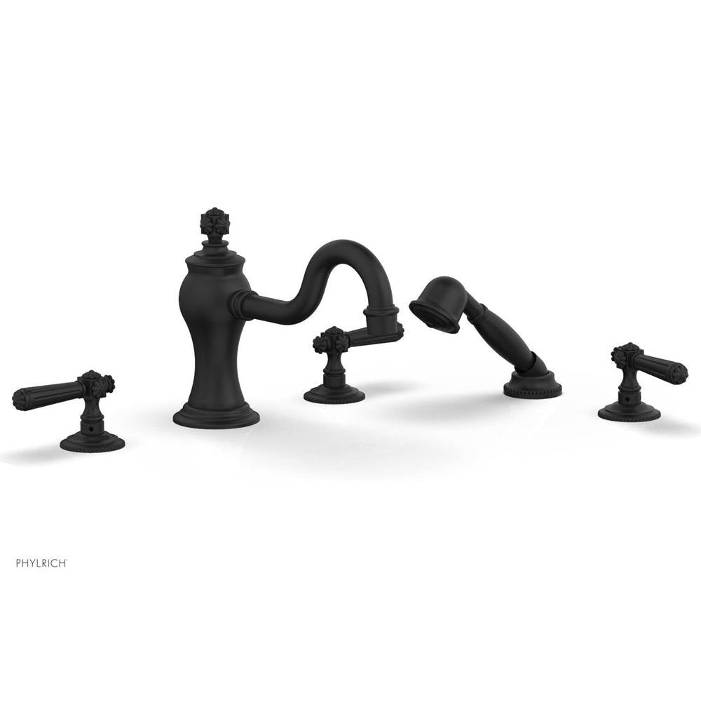 Phylrich - MARVELLE Deck Tub Set with Hand Shower - Lever Handles 162-49 - Matte Black