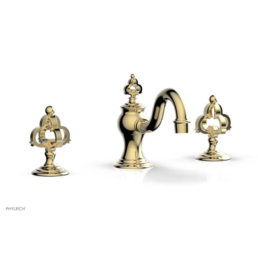 Phylrich - COURONNE Widespread Faucet Cross Handles 163-01 - Polished Brass Uncoated