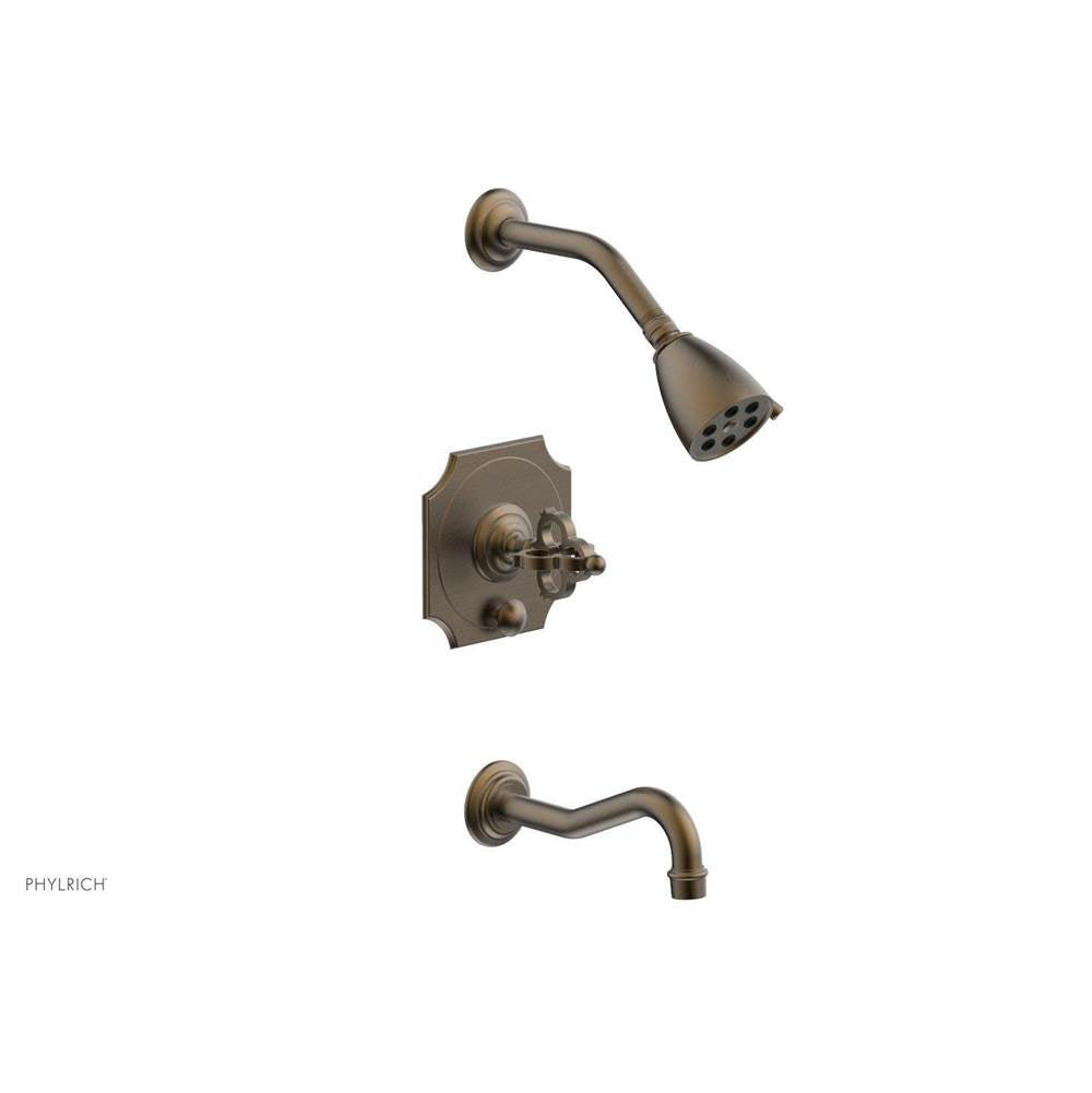 Phylrich - COURONNE Pressure Balance Tub and Shower Set 163-26 - Polished Brass Uncoated
