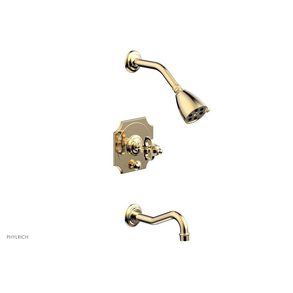 Phylrich - COURONNE Pressure Balance Tub and Shower Set 163-26 - Satin Brass