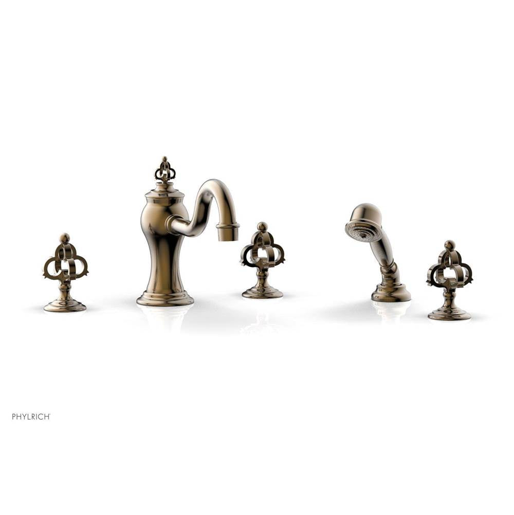 Phylrich - COURONNE Deck Tub Set with Hand Shower 163-48 - Antique Brass