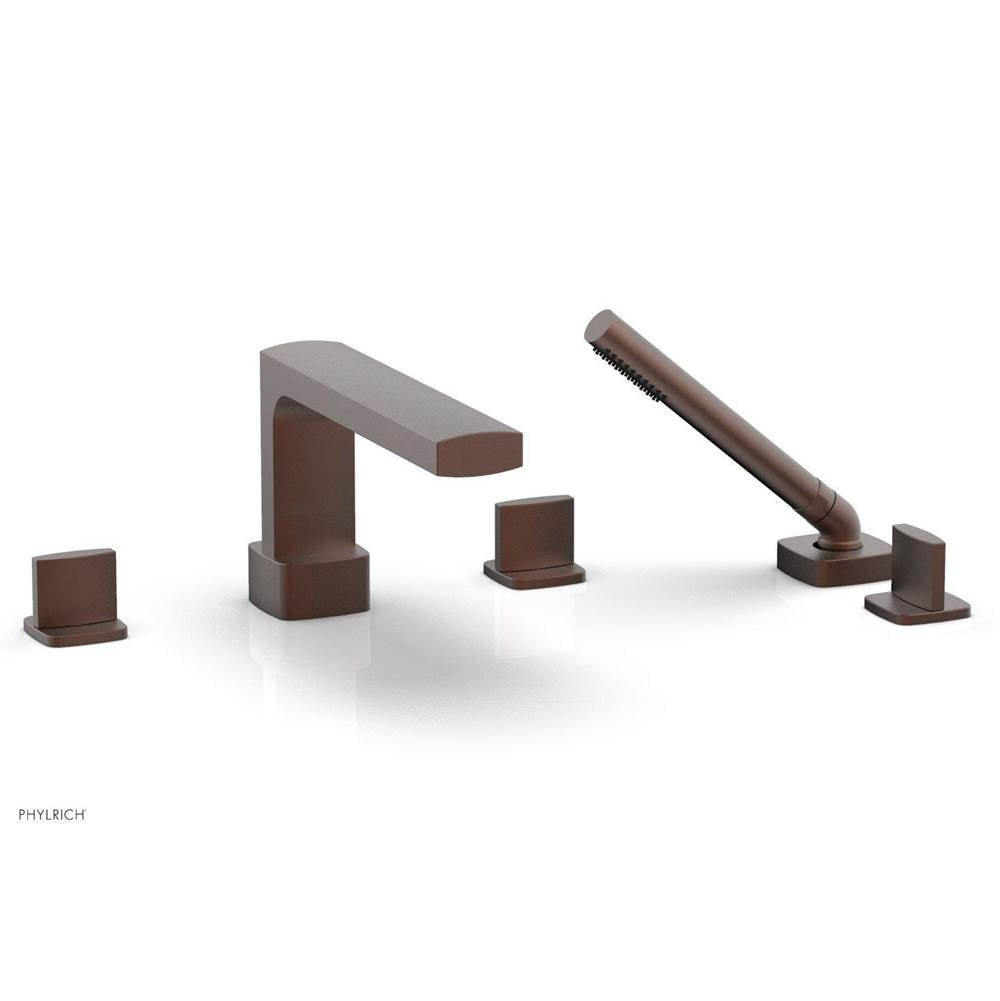 Phylrich - Deck Tub Set Radi W/ Hs, Blade Handle - Weathered Copper