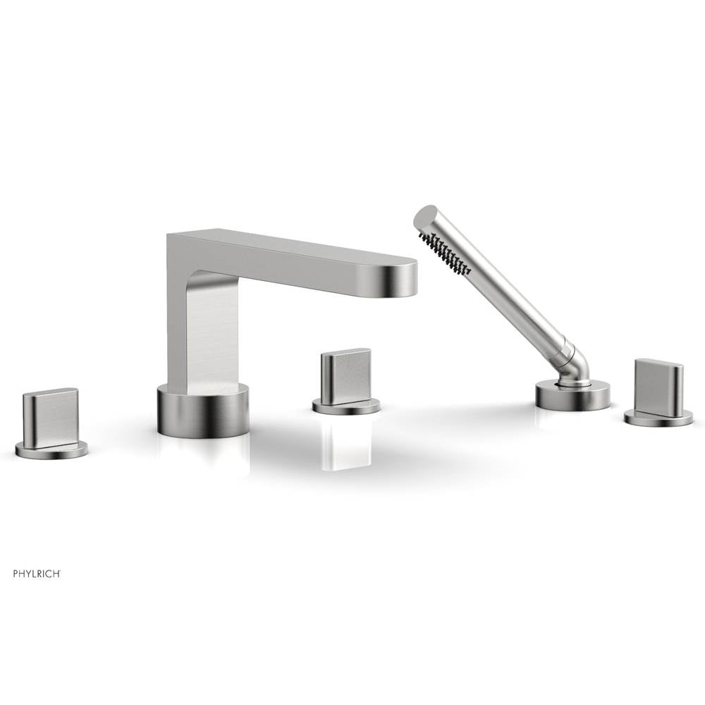 Phylrich - Deck Tub Set Rond W/ Hs, Blade Handle - Satin chrome
