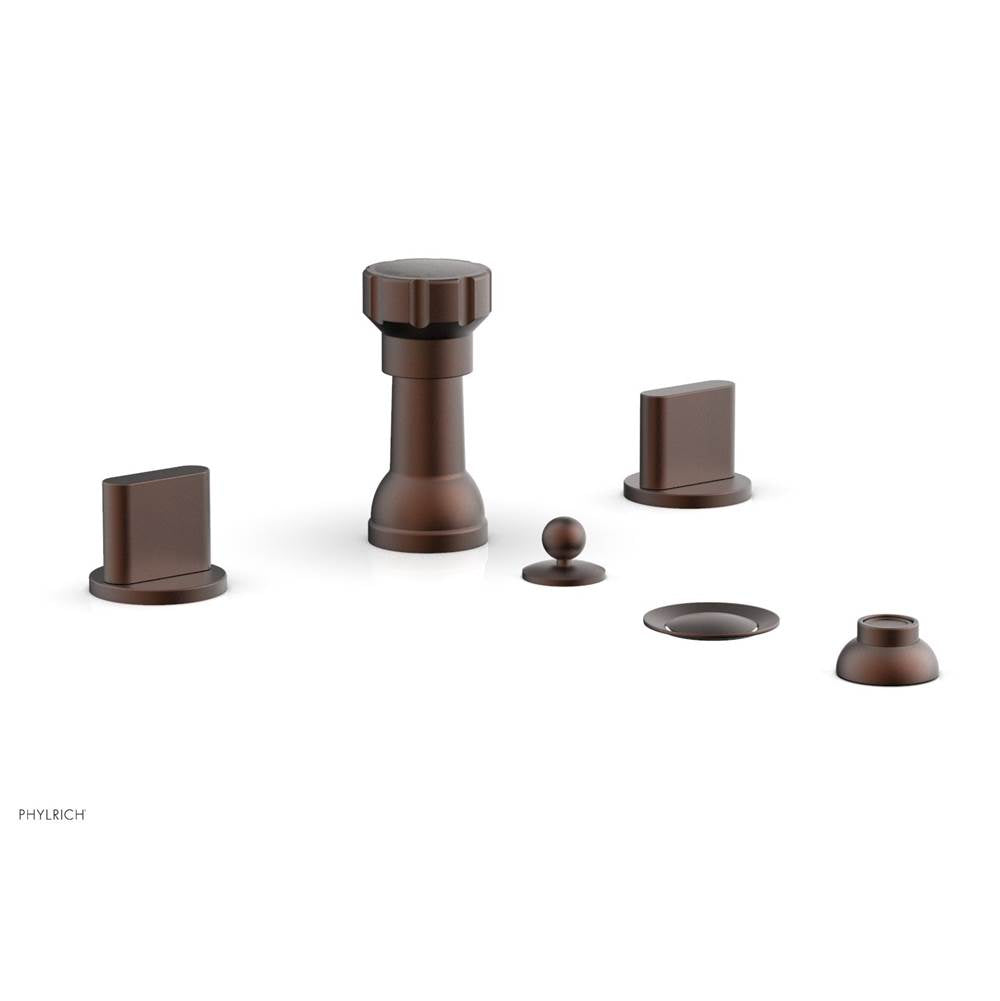 Phylrich - Four Hole Bidet Set Rond, Blade Handle - Weathered Copper