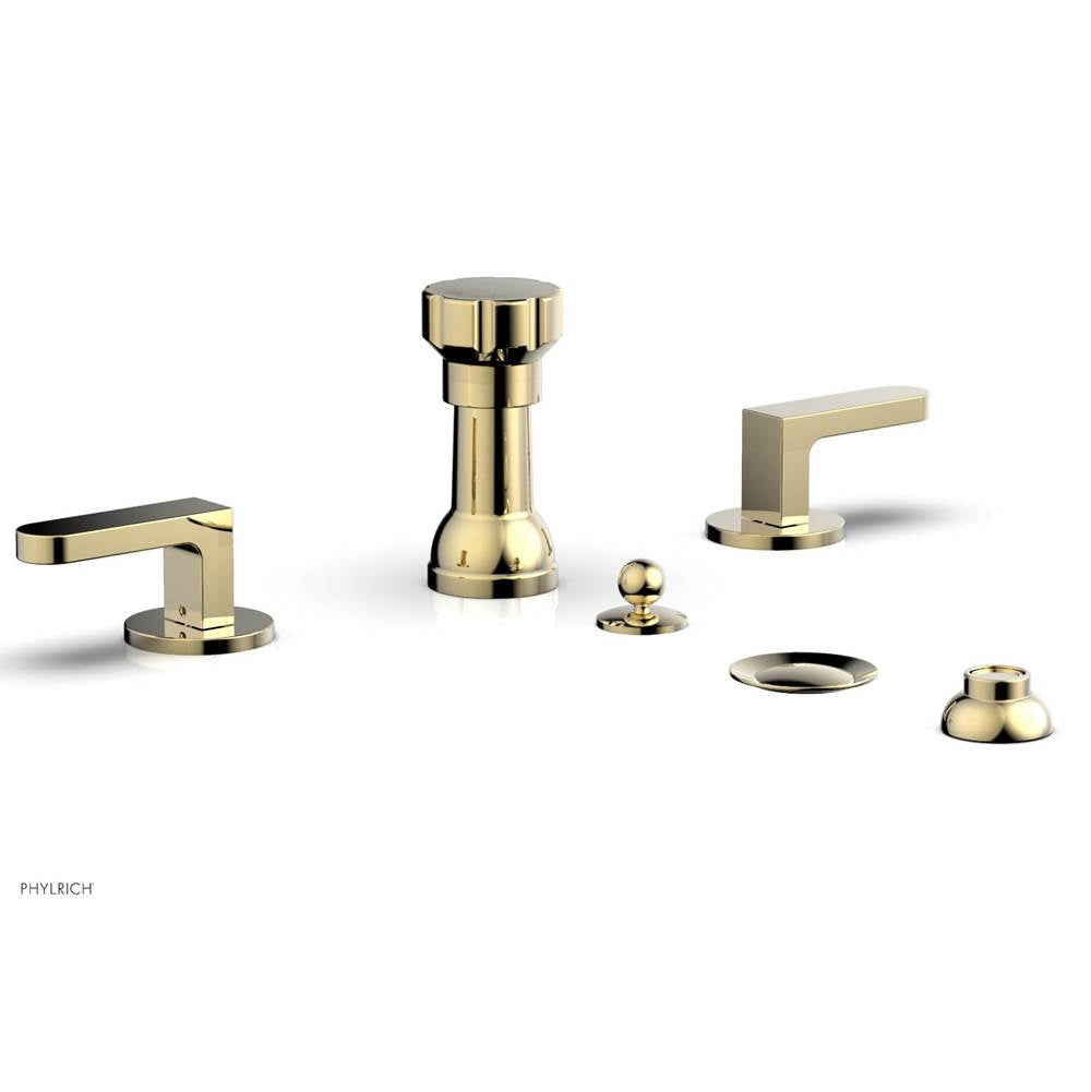 Phylrich - Four Hole Bidet Set Rond, Lever Handle - Polished Brass Uncoated