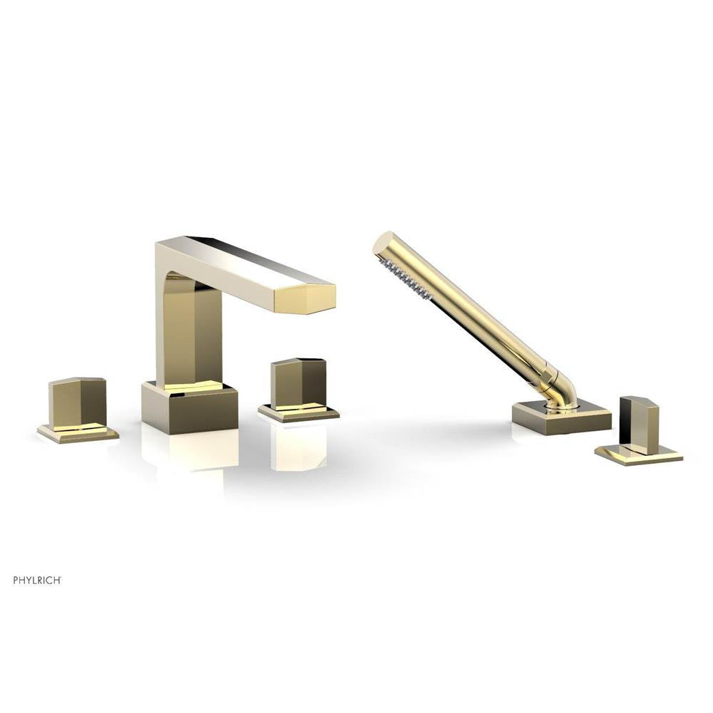 Phylrich - Deck Tub Set Diama W/ Hs, Blade Handle - Polished Brass Uncoated