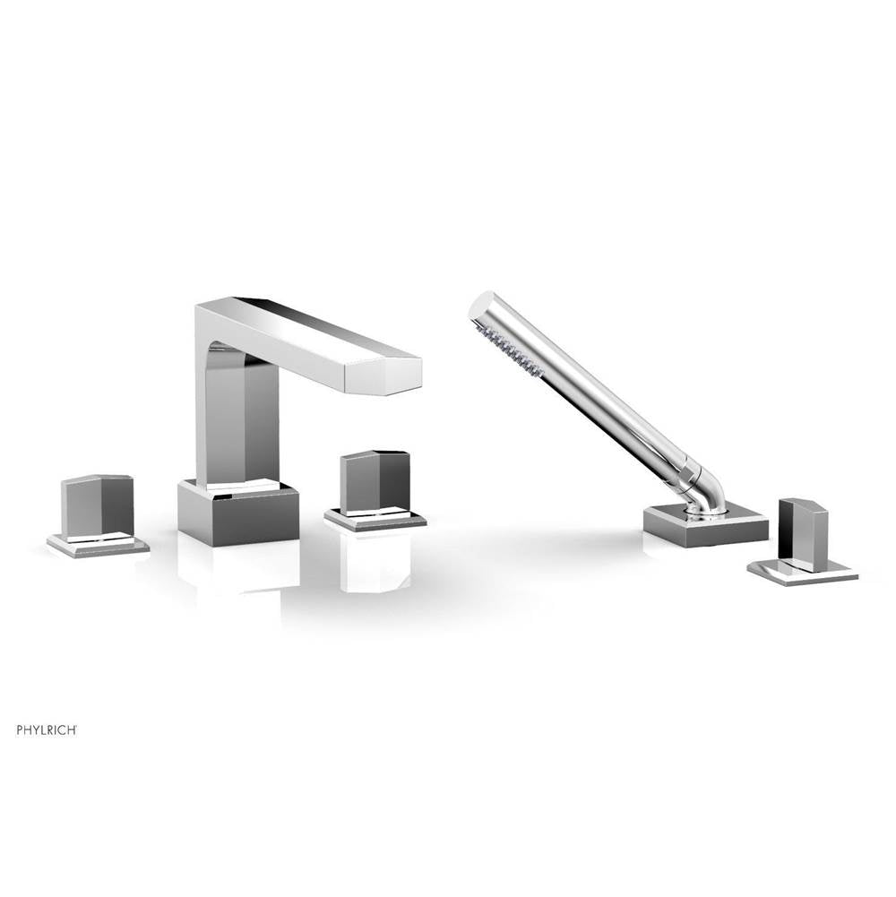 Phylrich - Deck Tub Set Diama W/ Hs, Blade Handle - Polished Nickel