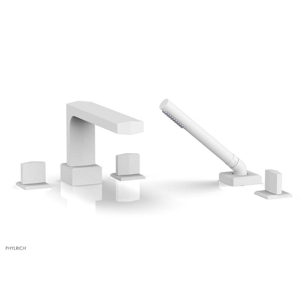 Phylrich - Deck Tub Set Diama W/ Hs, Blade Handle - Satin White