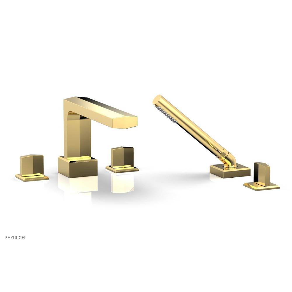 Phylrich - Deck Tub Set Diama W/ Hs, Blade Handle - Polished Gold