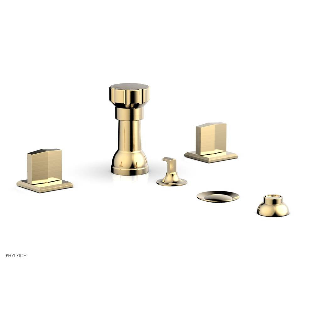 Phylrich - Four Hole Bidet Set Diama, Blade Handle - Satin Brass