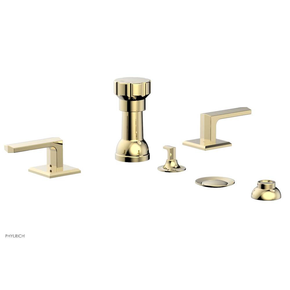 Phylrich - Four Hole Bidet Set Diama, Lever Handle - Polished Brass Uncoated