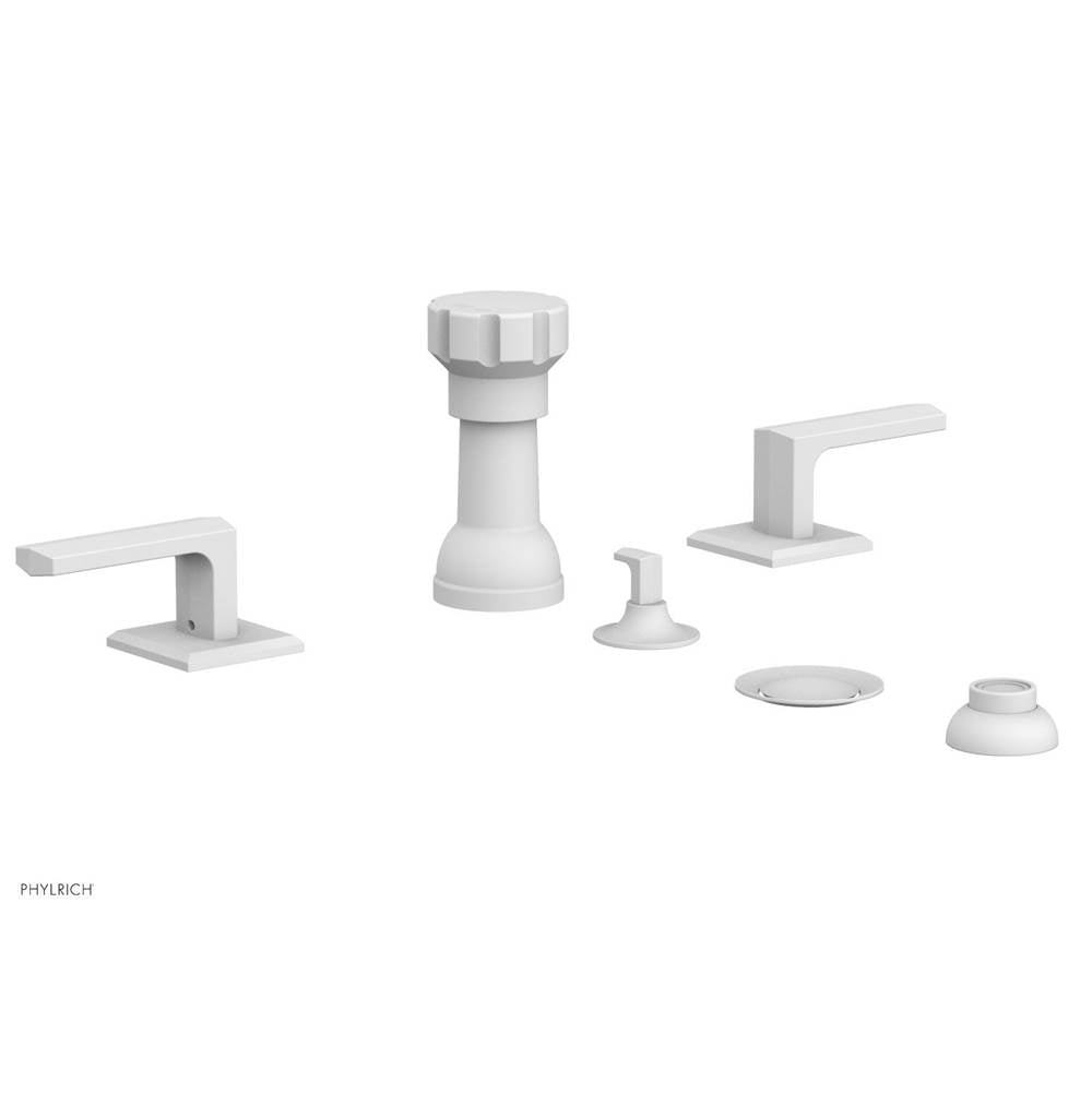 Phylrich - Four Hole Bidet Set Diama, Lever Handle - Satin White