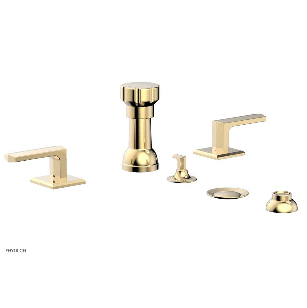 Phylrich - Four Hole Bidet Set Diama, Lever Handle - Satin Brass