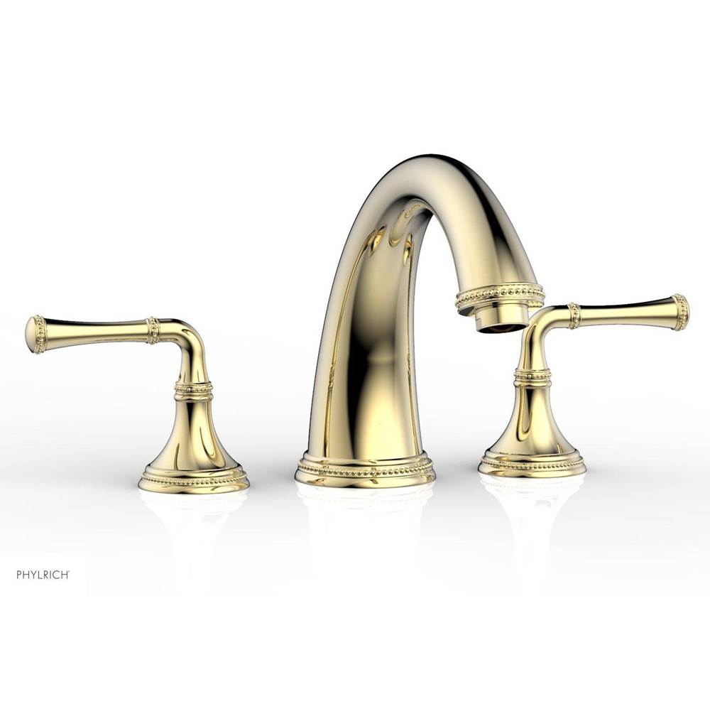 Phylrich - BEADED Deck Tub Set - Lever Handles 207-40 - Polished Brass Uncoated