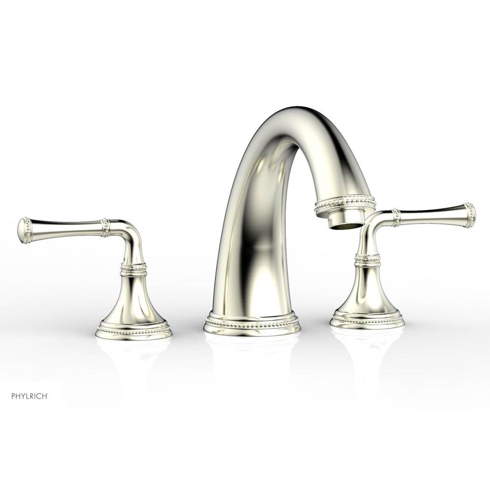 Phylrich - BEADED Deck Tub Set - Lever Handles 207-40 - Satin Nickel