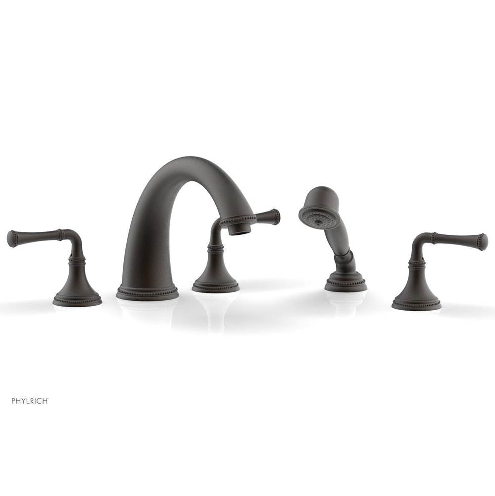 Phylrich - BEADED Deck Tub Set with Hand Shower - Lever Handles 207-48 - Oil Rubbed Bronze