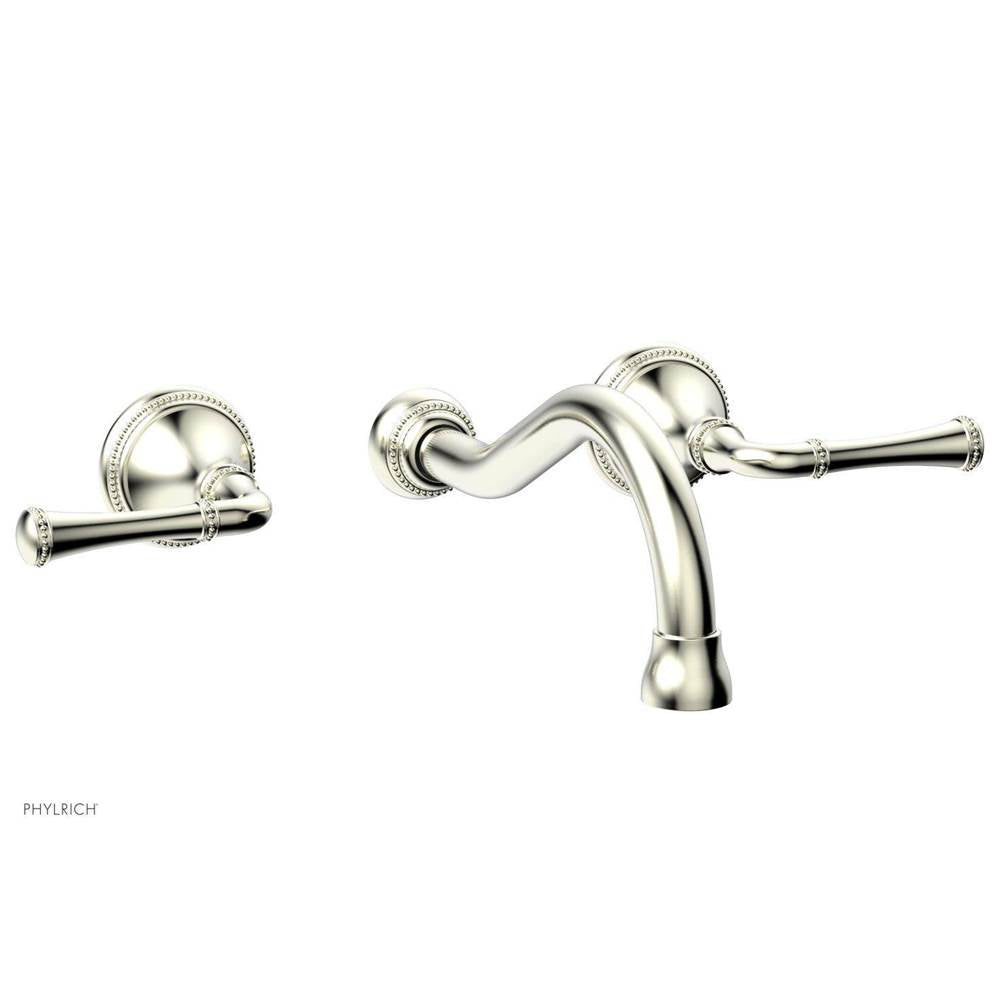 Phylrich - BEADED Wall Tub Set - Lever Handles 207-56 - Satin Nickel