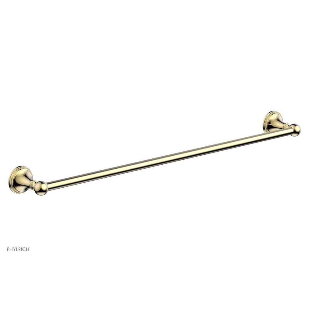 Phylrich - BEADED 30'' Towel Bar 207-72 - Polished Brass Uncoated