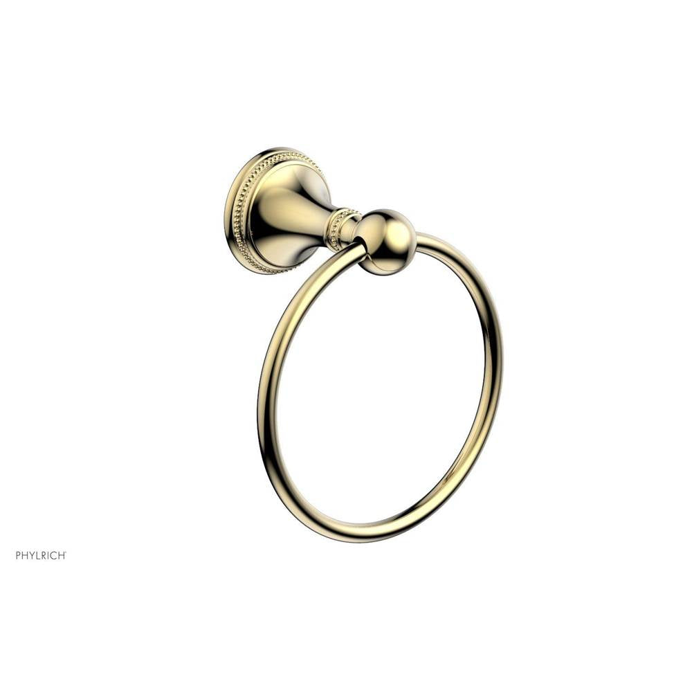 Phylrich - BEADED Towel Ring 207-75 - Polished Brass Uncoated