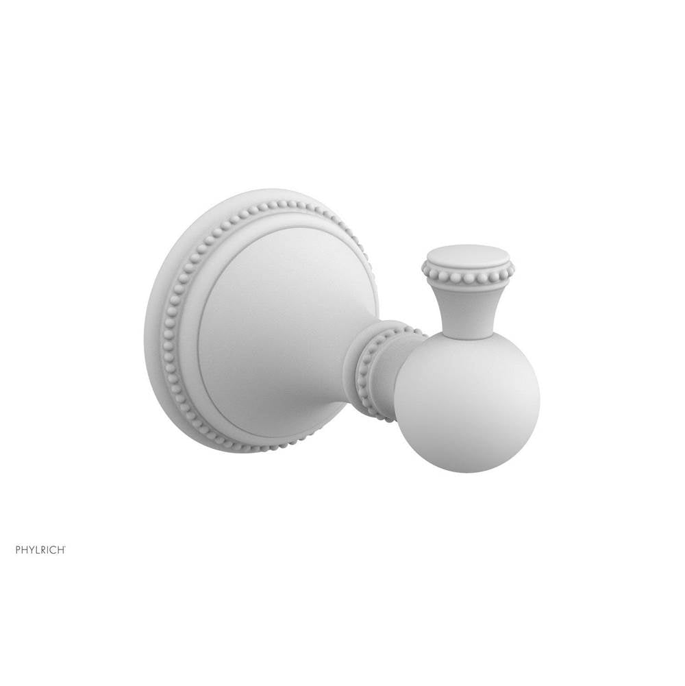 Phylrich - BEADED Single Robe Hook 207-76 - Satin White
