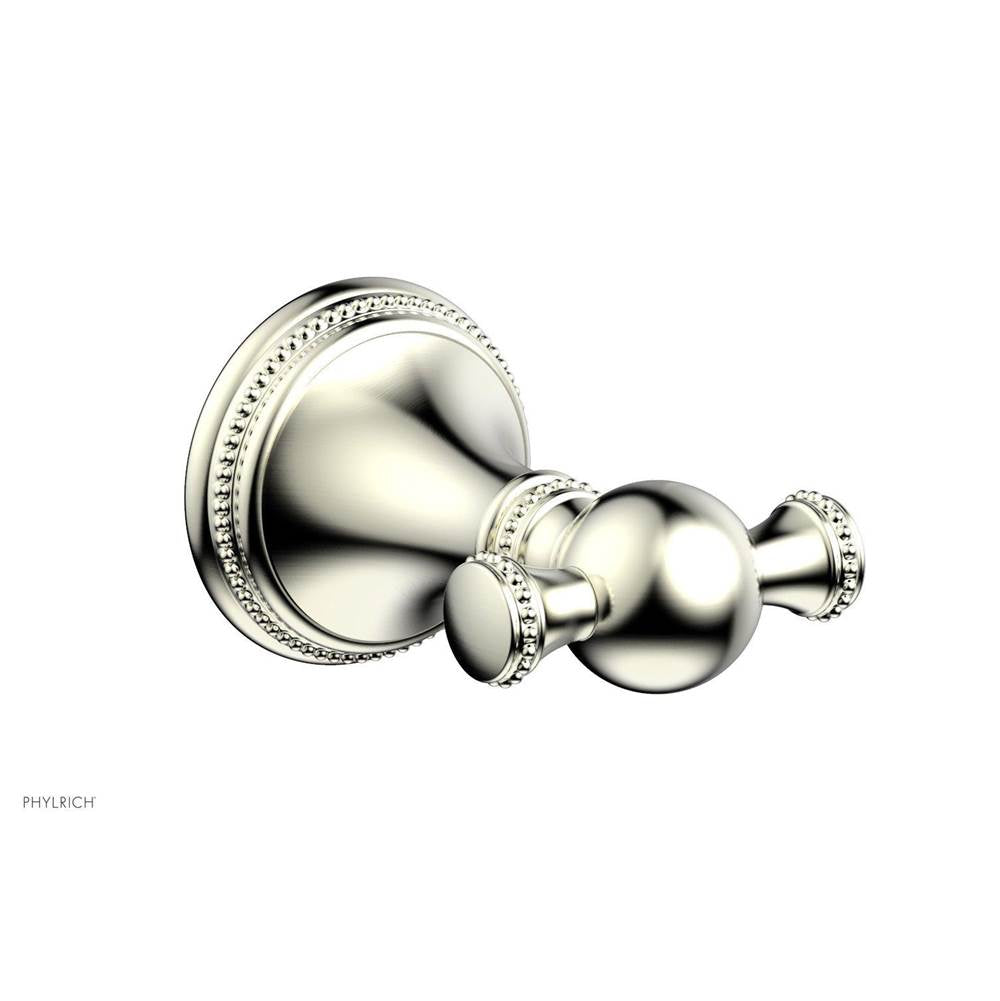 Phylrich - BEADED Double Robe Hook 207-77 - Polished Chrome