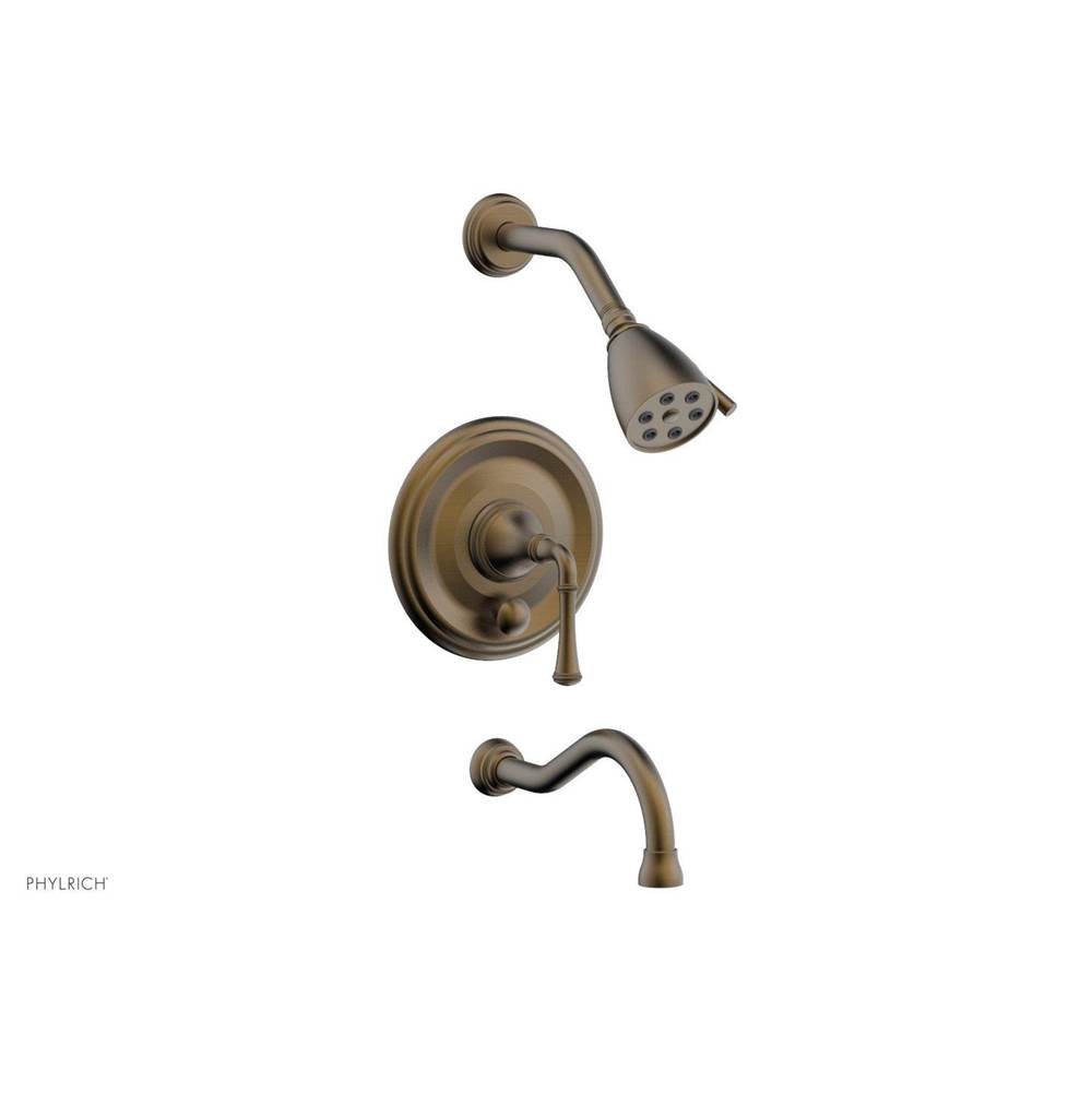 Phylrich - COINED Pressure Balance Tub and Shower Set - Lever Handle 208-26 - Old English Brass