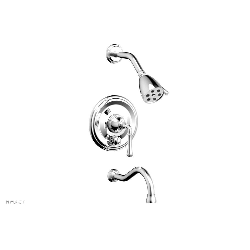 Phylrich - COINED Pressure Balance Tub and Shower Set - Lever Handle 208-26 - Satin Brass