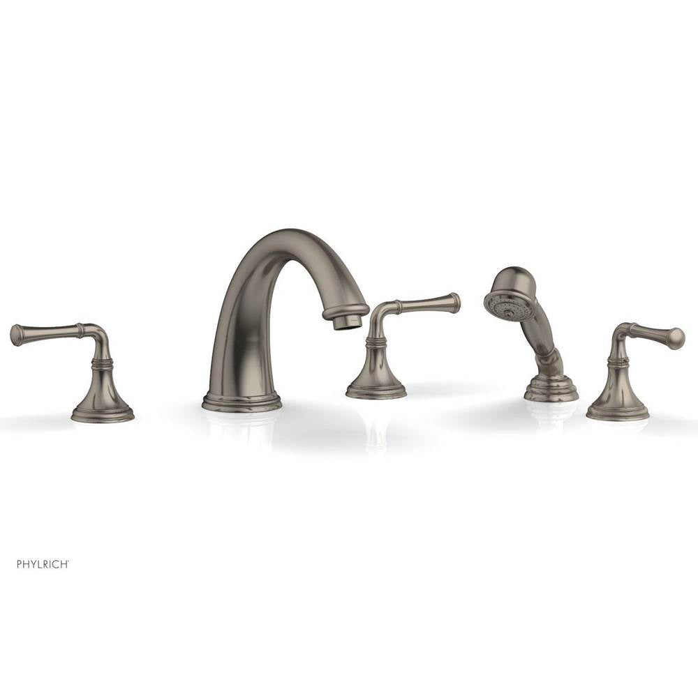 Phylrich - COINED Deck Tub Set with Hand Shower - Lever Handles 208-48 - Polished Chrome