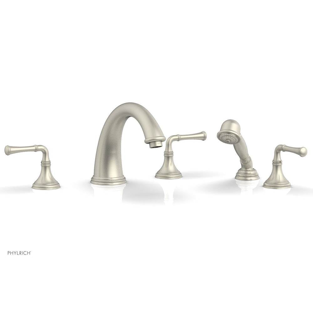 Phylrich - COINED Deck Tub Set with Hand Shower - Lever Handles 208-48 - Burnished Nickel