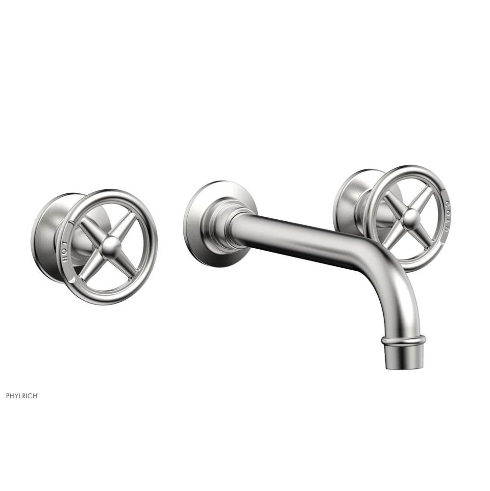 Phylrich - Wall Lav Faucet Works, Cross Handles - Satin chrome