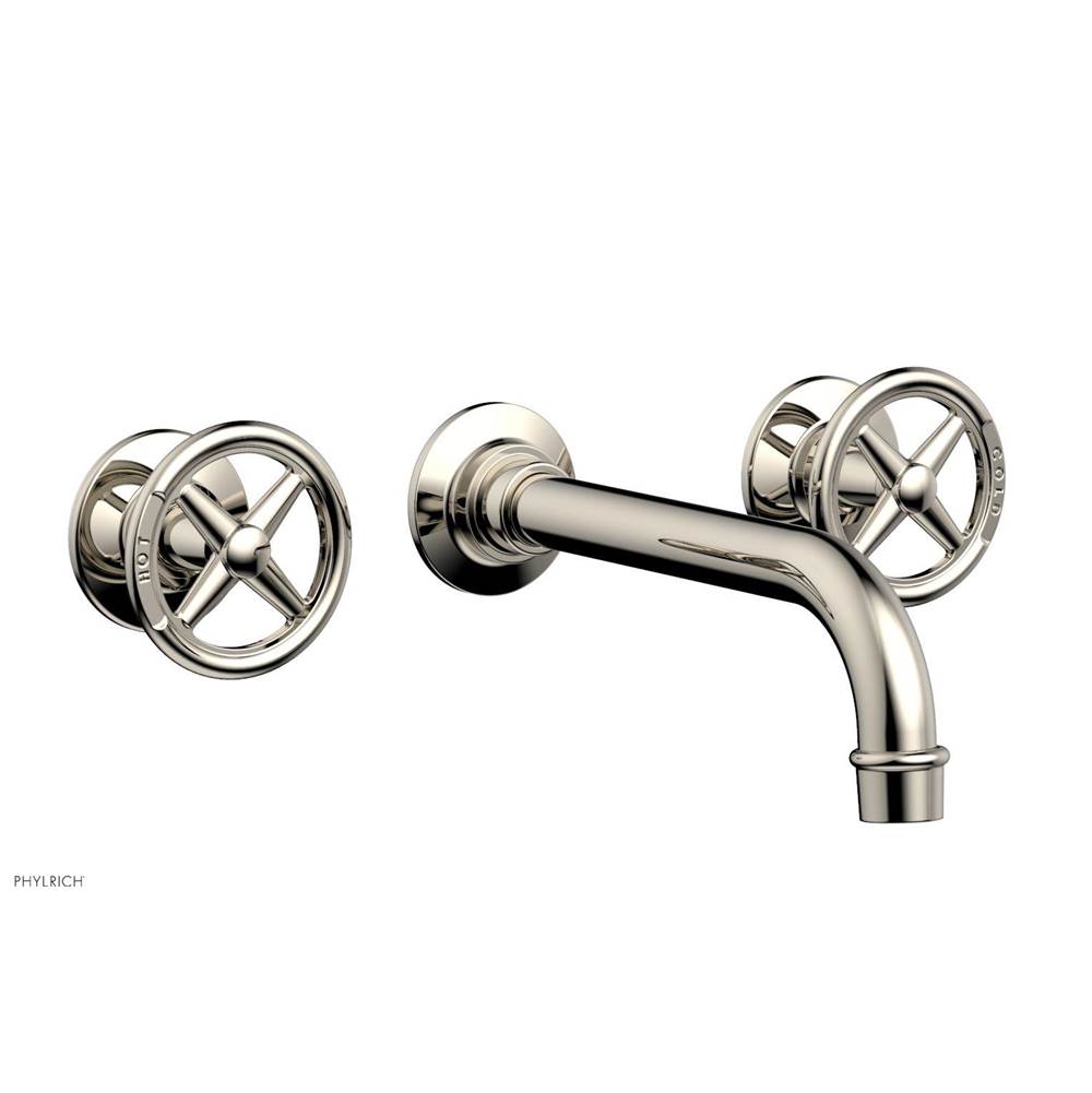 Phylrich - Wall Lav Faucet Works, Cross Handles - Polished Nickel