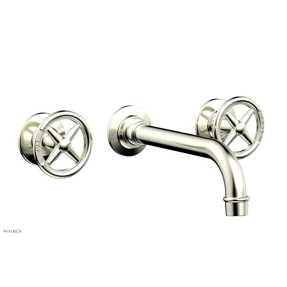 Phylrich - Wall Lav Faucet Works, Cross Handles - Satin Nickel